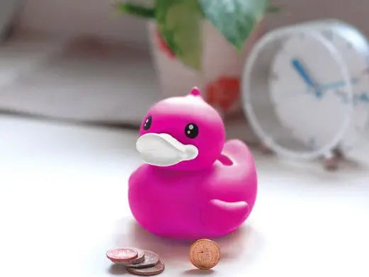 Petite Tirelire Canard Fuchsia B.Duck  CoinCaillerie