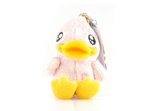 Portachiavi con papera di peluche rosa
