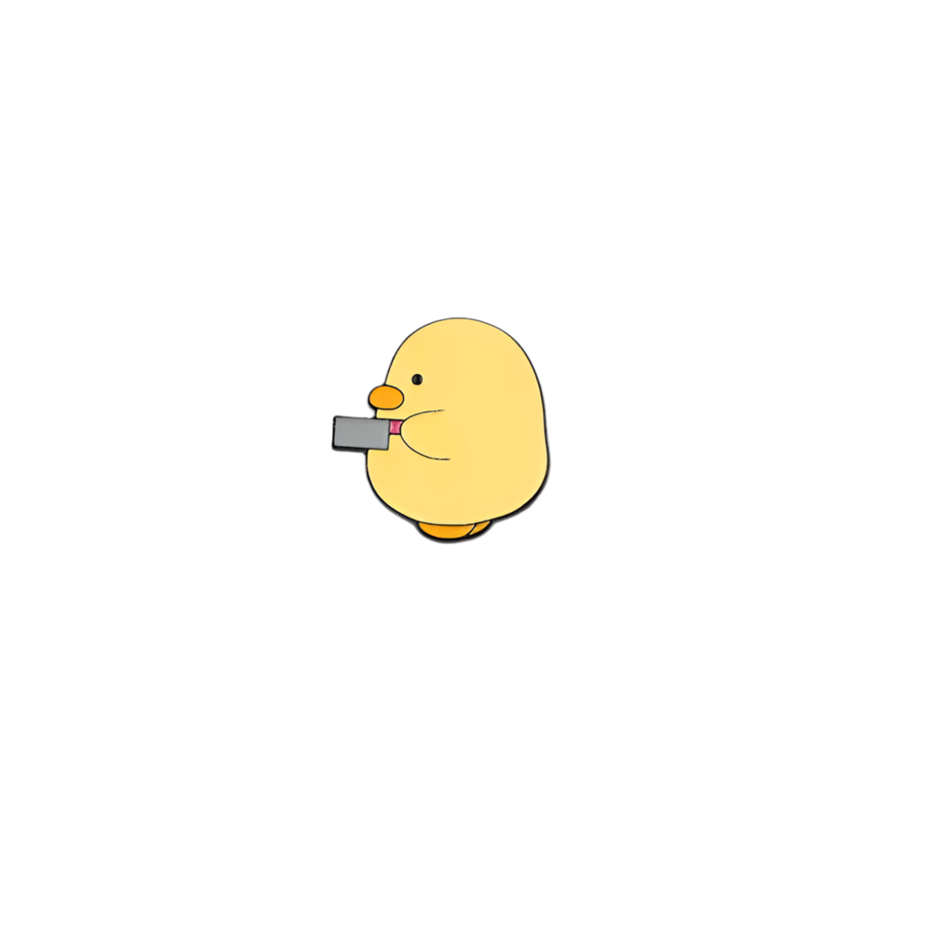 Pins Canard Jaune Couteau