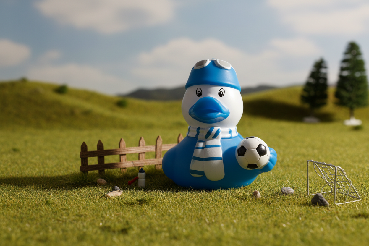 Blue Football Supporter Duck