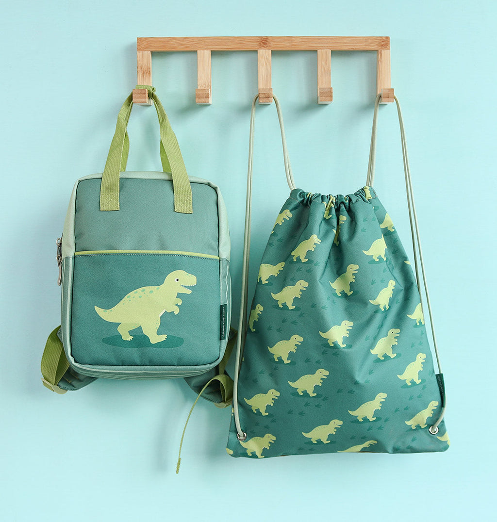 Petit sac à dos carré enfant - Dinosaure – vue 3 – A Little Lovely Company