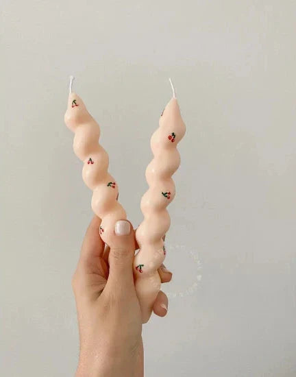 Bougie Torsadée Cerises