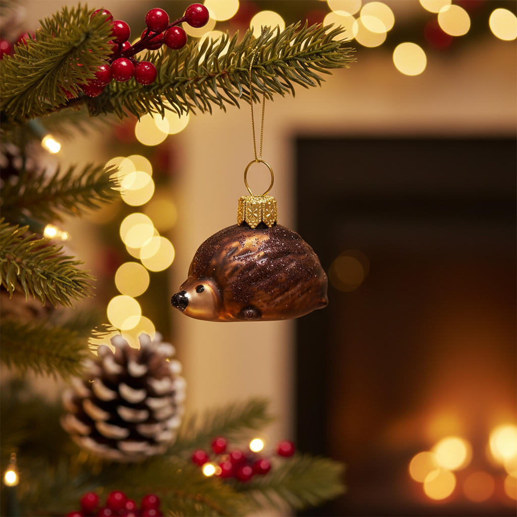 Adorno navideño de erizo
