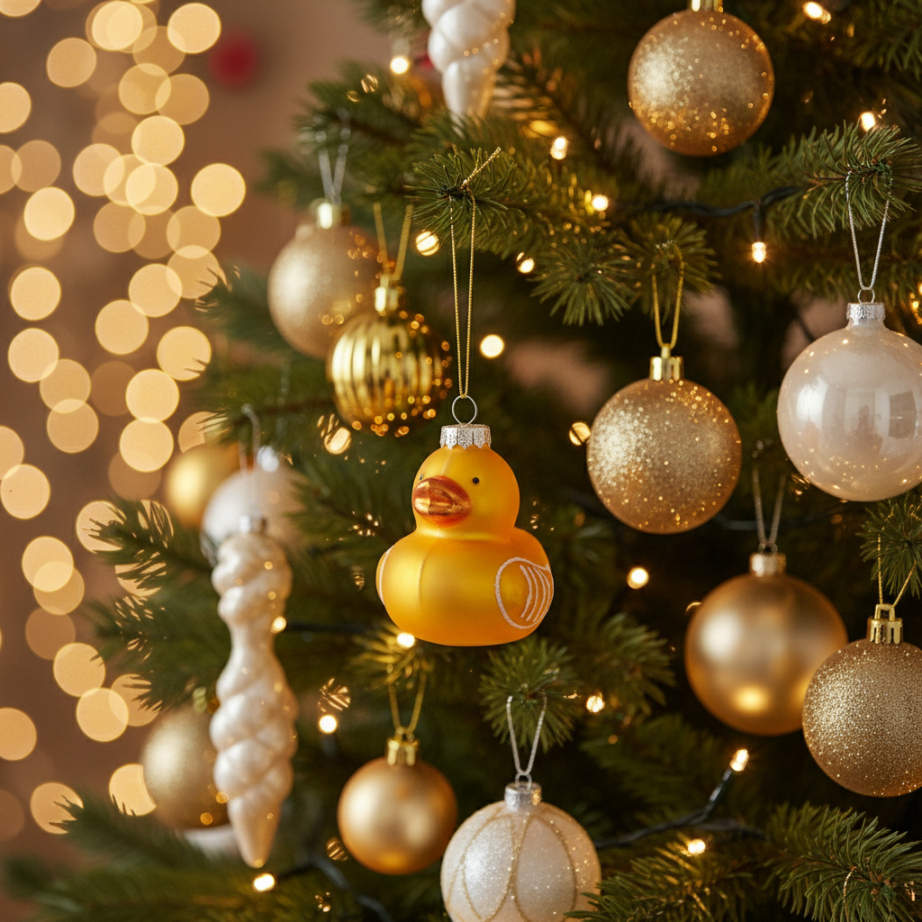 Adorno navideño de pato