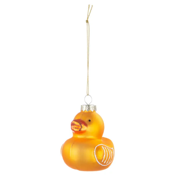 Boule de Navidad Pato de baño amarillo en verre Gilde Handwerk Macrander