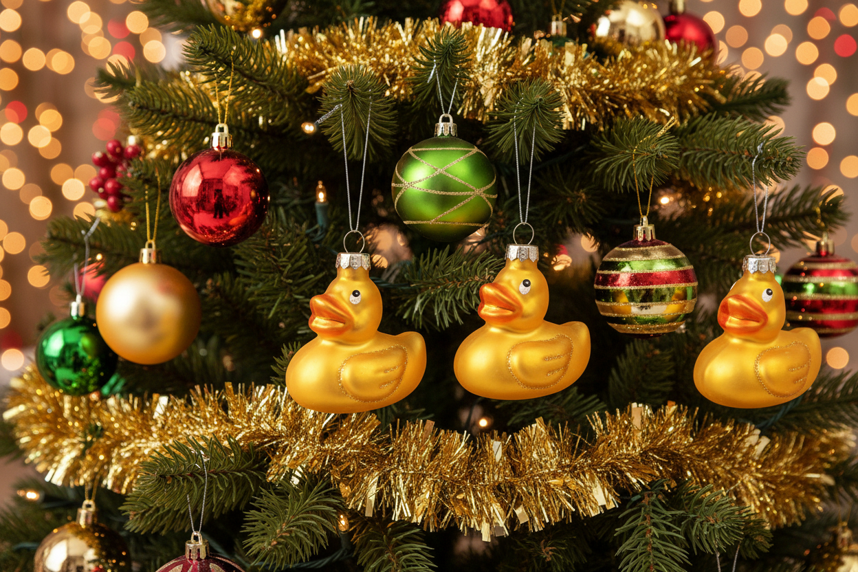 Boule de Noël Canard Jaune