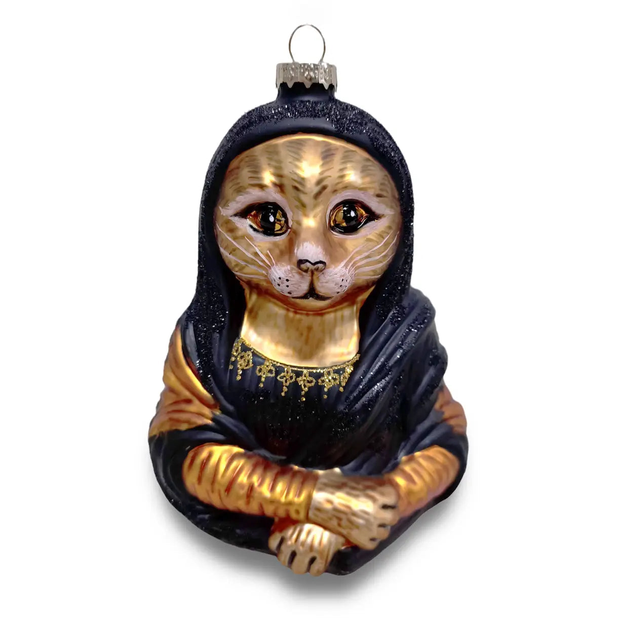 Boule de Noël Mona Lisa Chat Tabby Naked Decor CoinCaillerie