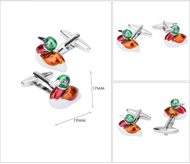 boutons de manchette canard colvert 