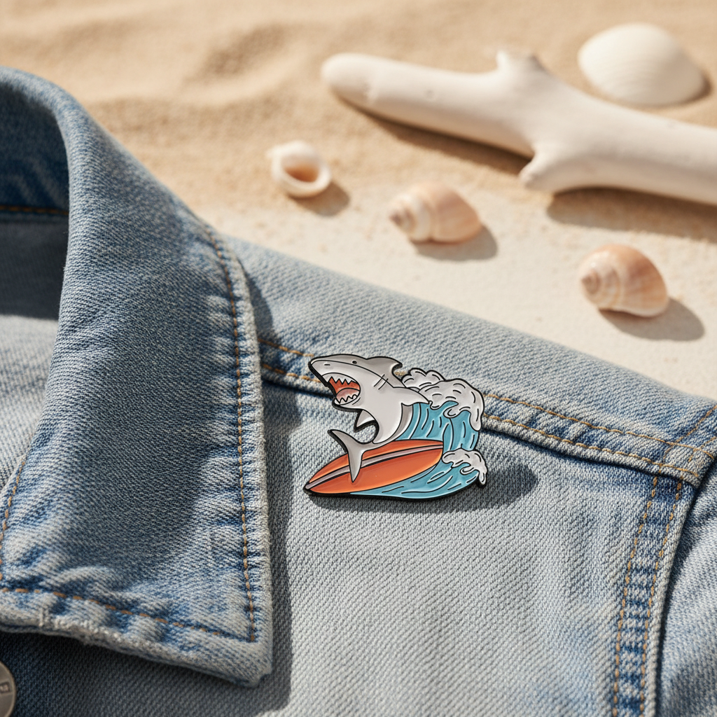 Pin's Requin Surfeur