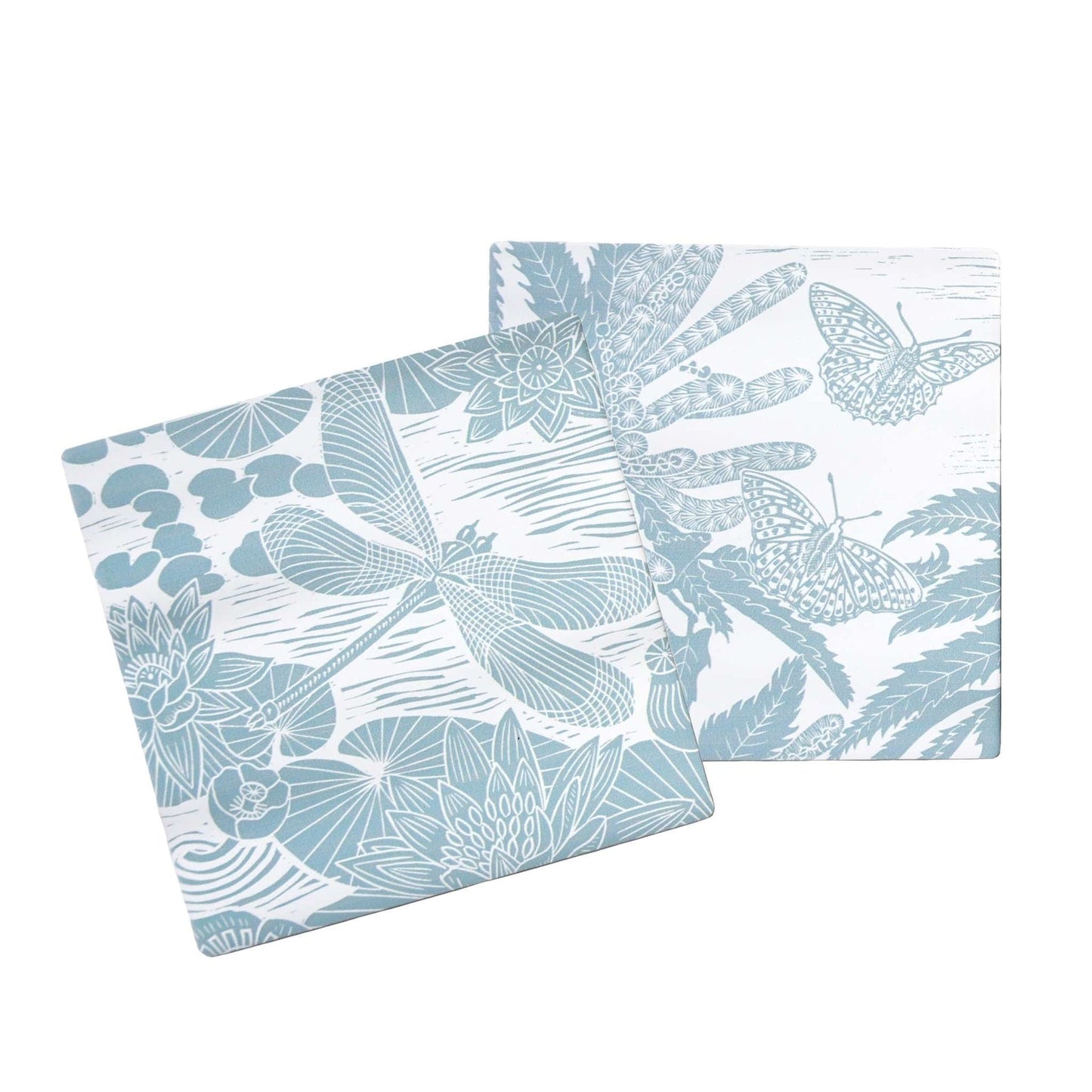 Lot de 2 sous-verres en céramique Kate Heiss Powder bleu