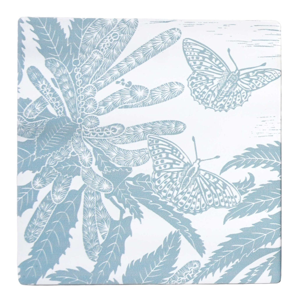 Lot de 2 sous-verres en céramique Kate Heiss Powder bleu