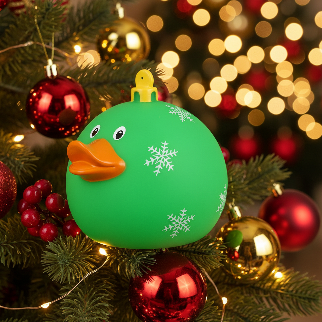 Weihnachtsball mit grüner Ente