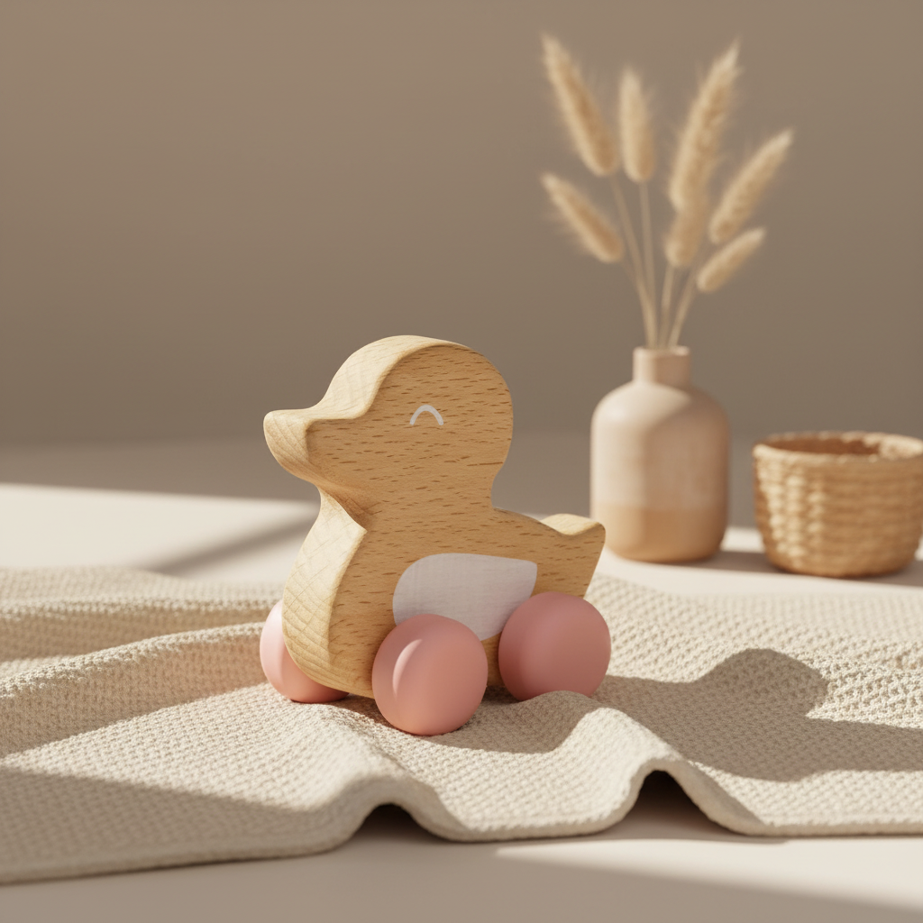 Duck Teething Toy Pink