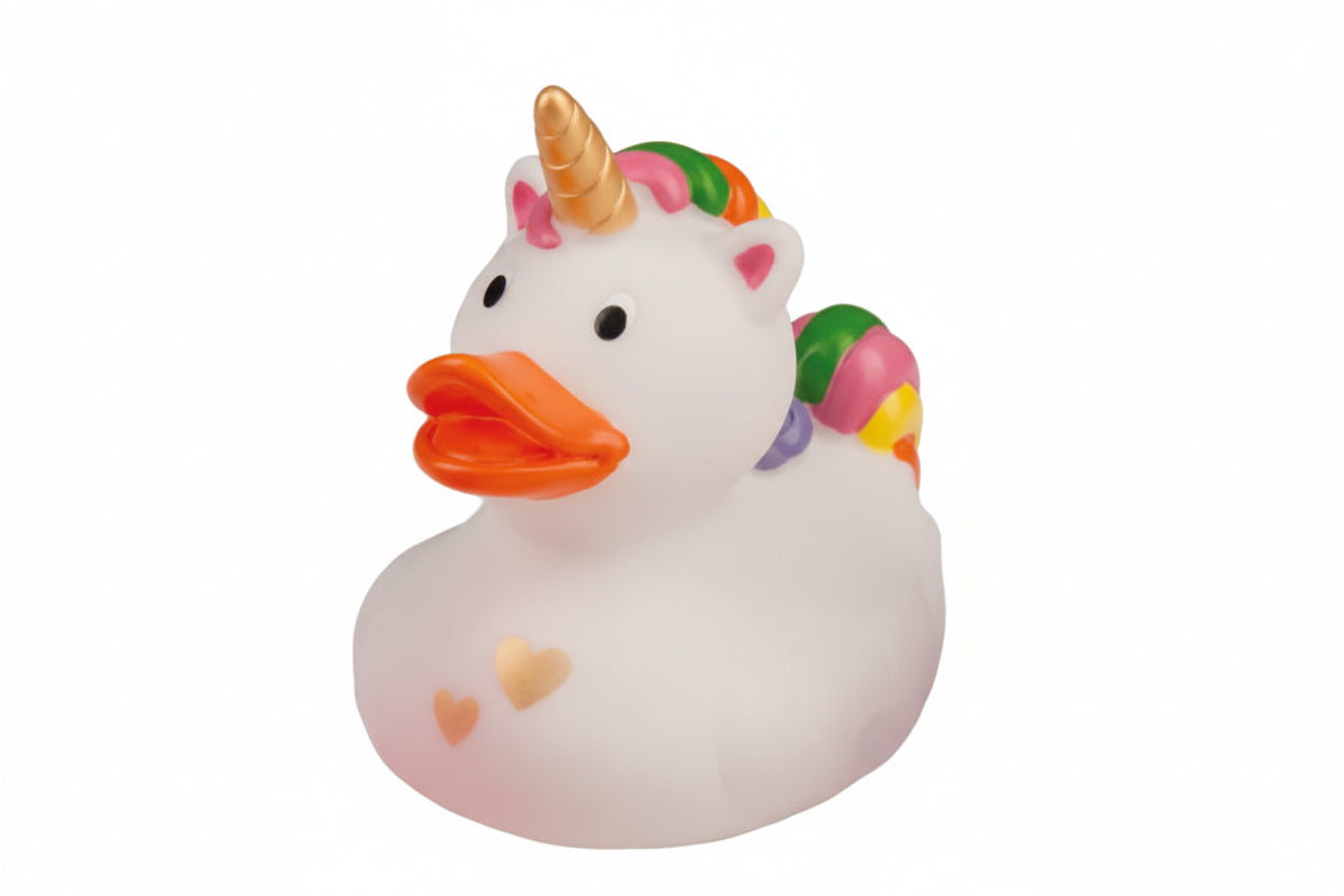 Cuore bianco di unicorno anatra