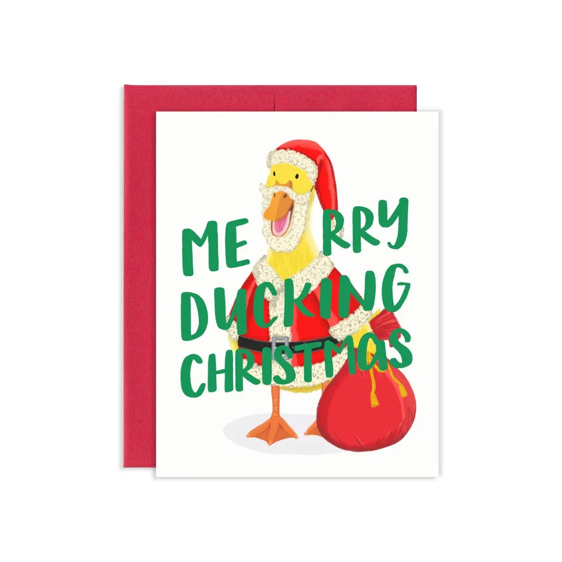 carte de voeux canard pere noel grey street paper 16911095