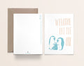 Carte de naissance Pingouin Kathings Welcome Little One avec enveloppe, format A6 éco-responsable