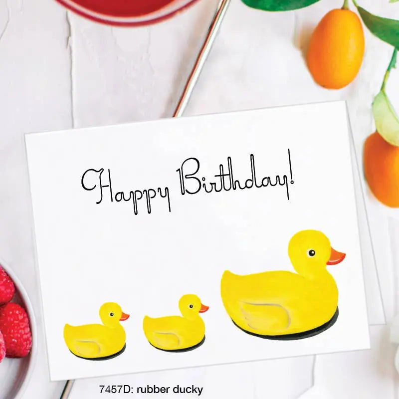 Carte d'Anniversaire Canards de Bain Printed Canvas CoinCaillerie