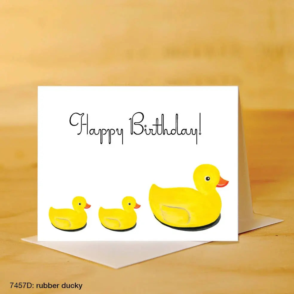 Carte d'Anniversaire Canards de Bain Printed Canvas CoinCaillerie