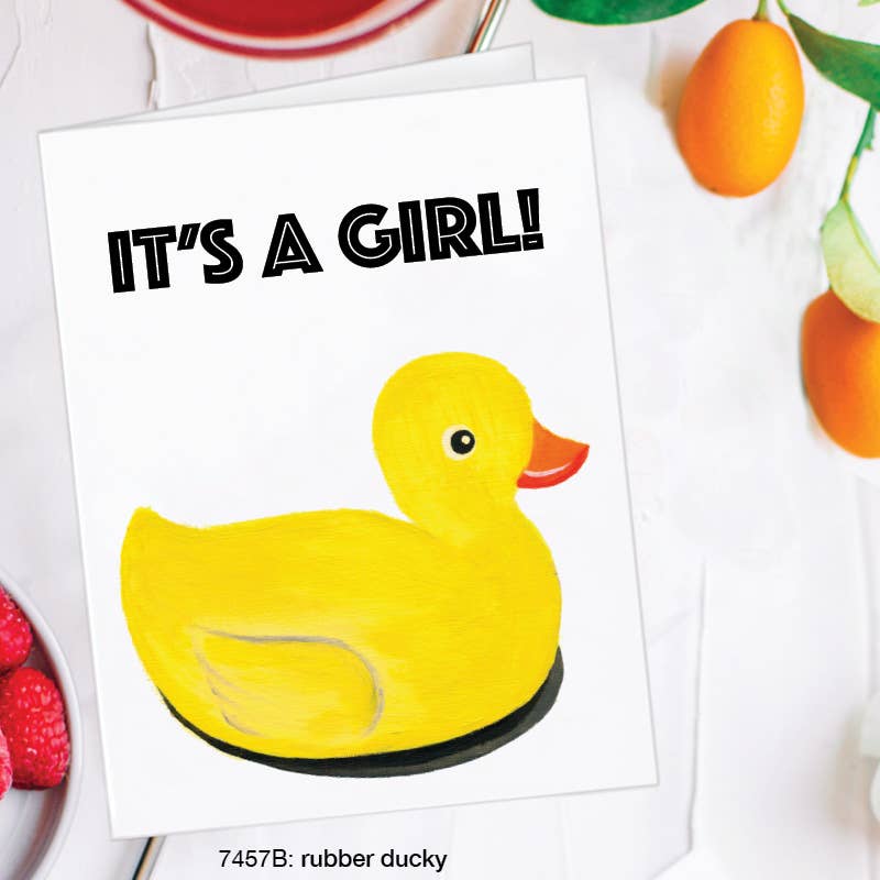 carte de naissance fille canard printed canvas #7457B 192377000360