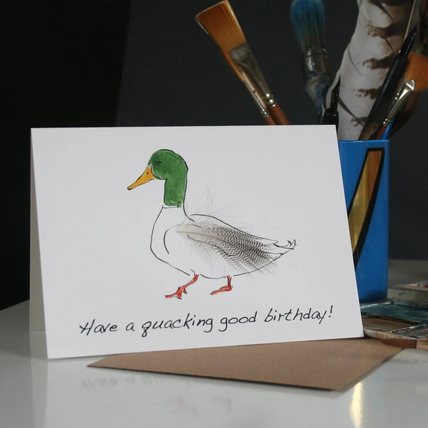 Carte d'Anniversaire Canard Colvert Plume Cluck Cluck!  CoinCaillerie