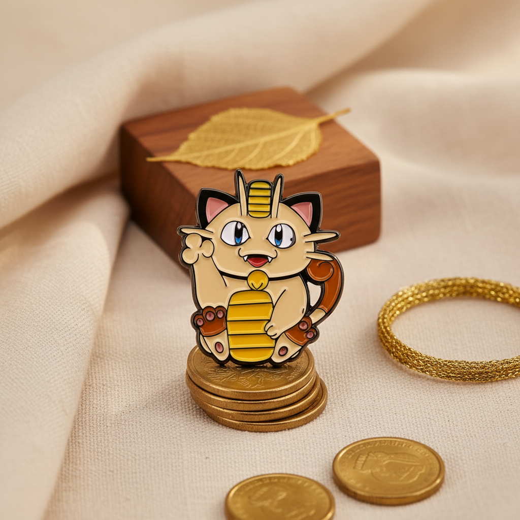 Gelukkige kat Meowth pin
