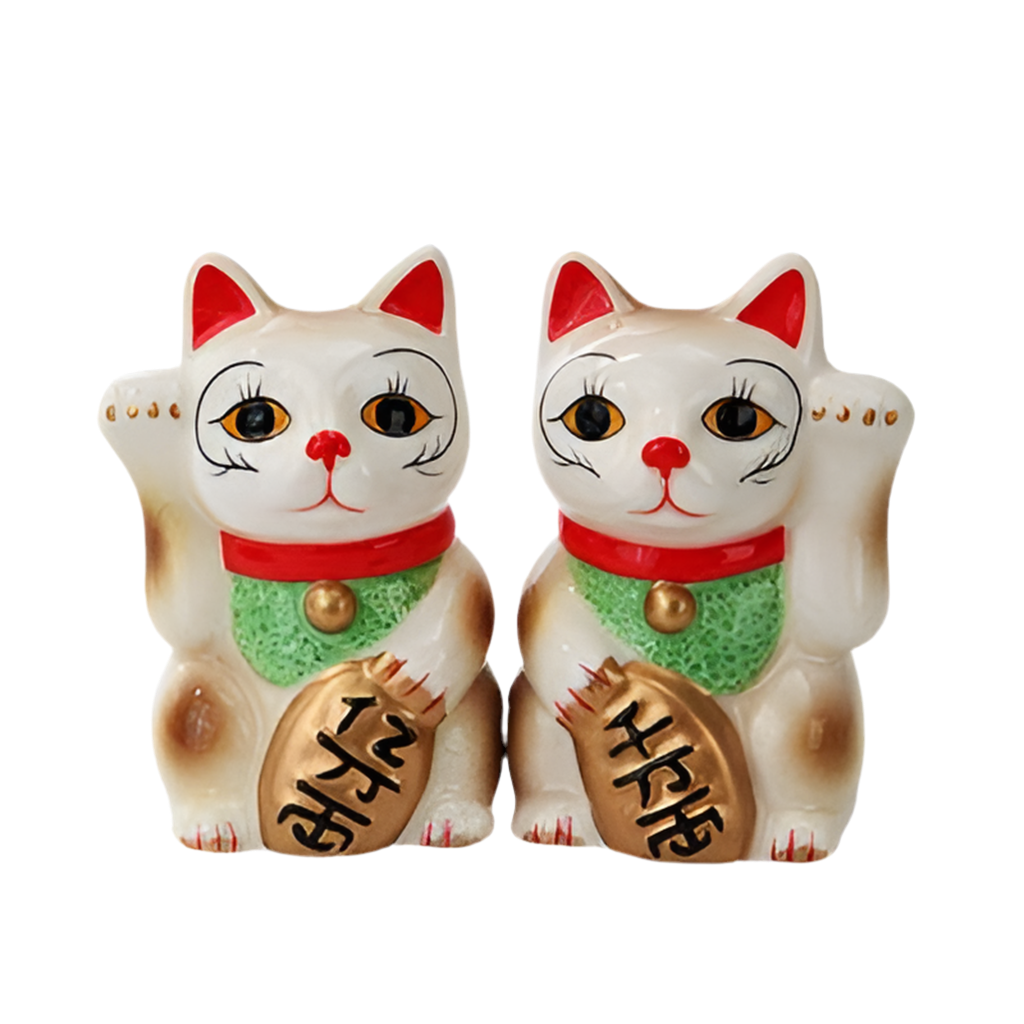 Sel et Poivre Chats Chanceux Blanc