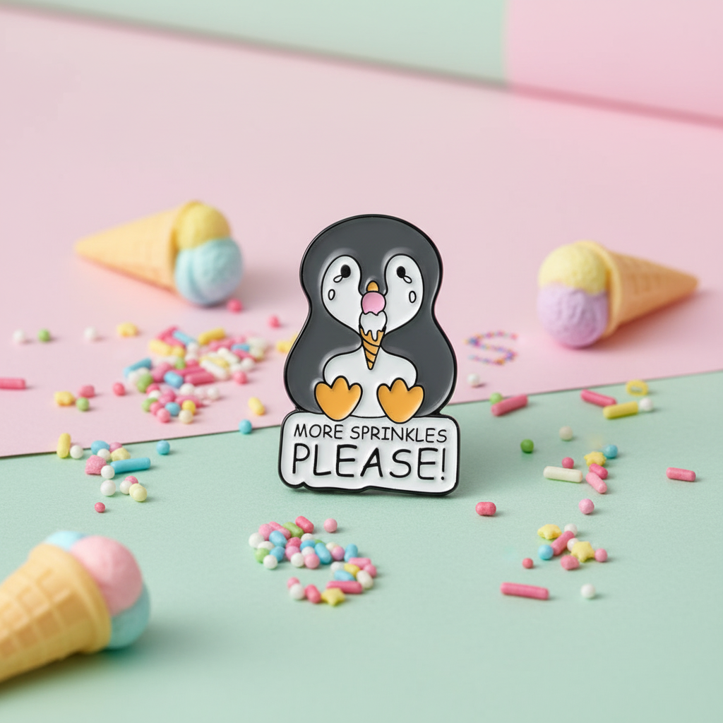 Pin's Pingouin « More Sprinkes Please »