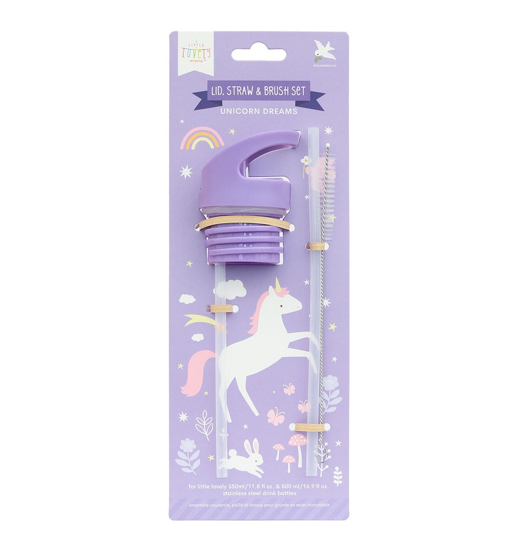 Kit bouchon, paille et goupillon - Unicorn Dreams – vue 2 – A Little Lovely Company