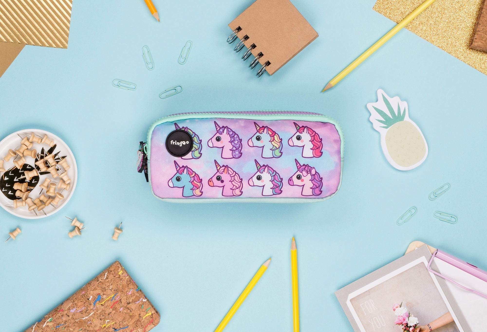 Trousse scolaire – Pastel licorne