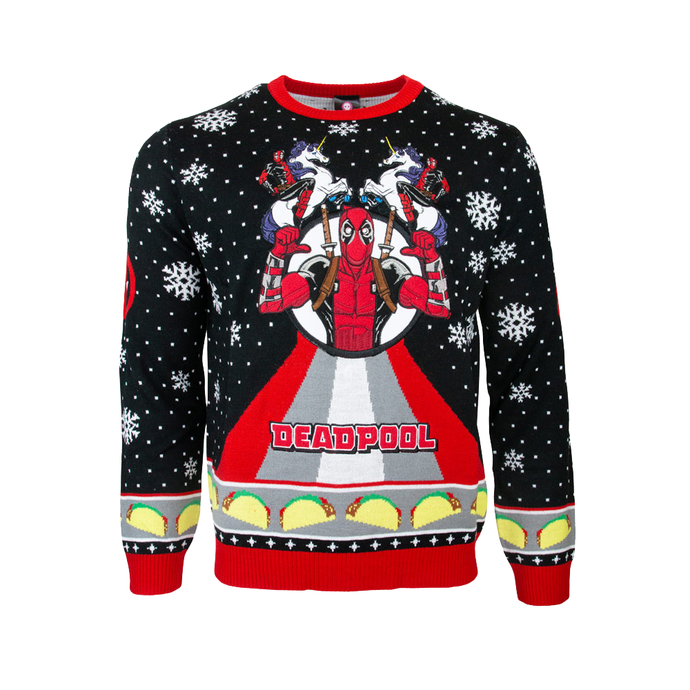 Pull de Noël Deadpool Licorne