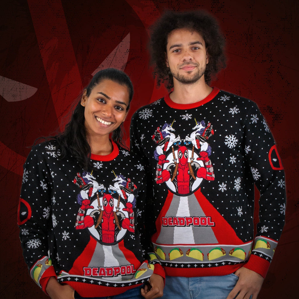 Pull de Noël Deadpool Licorne