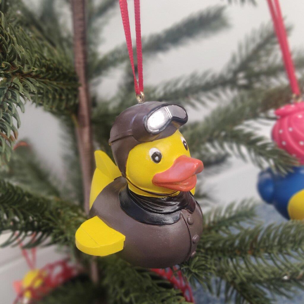 Ornement Pato Pilote de avion Yarto | Boule de Navidad pato aviateur
