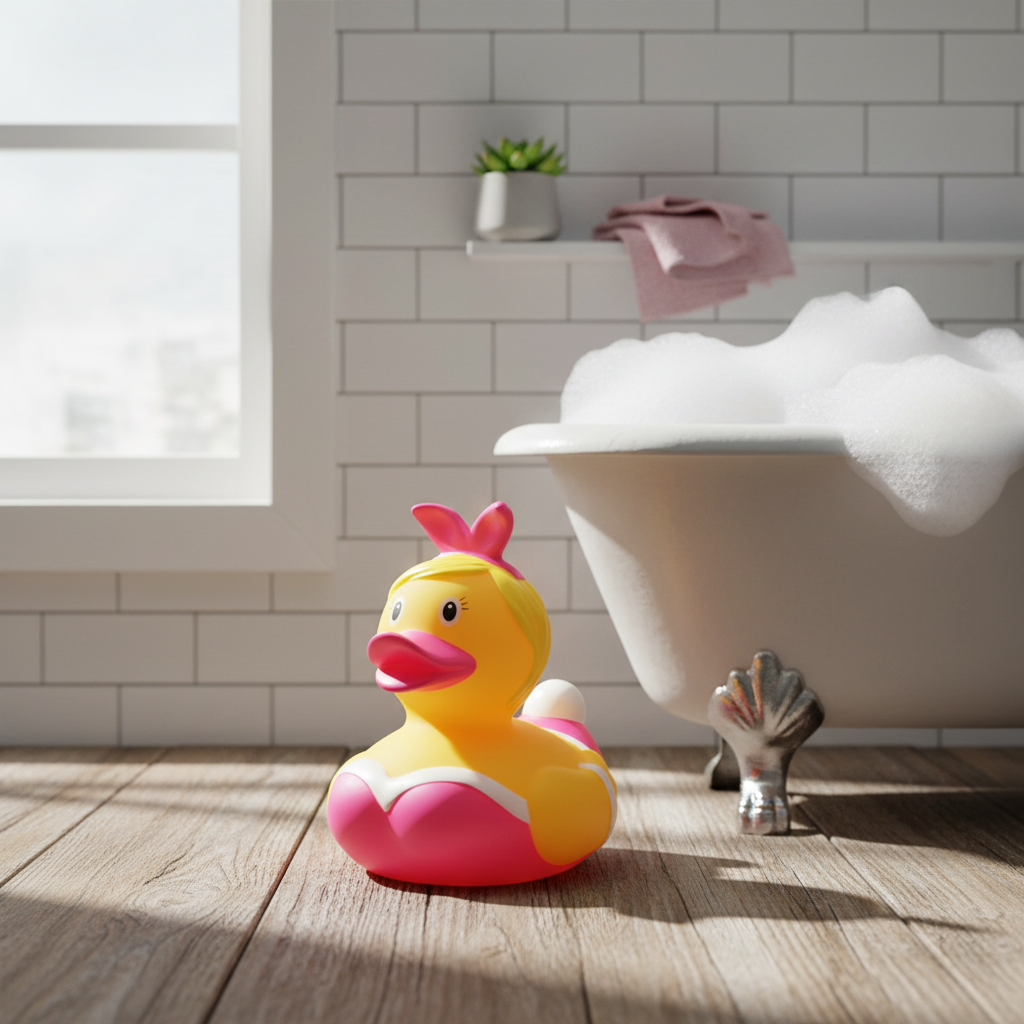 Rosa Pin-Up-Ente
