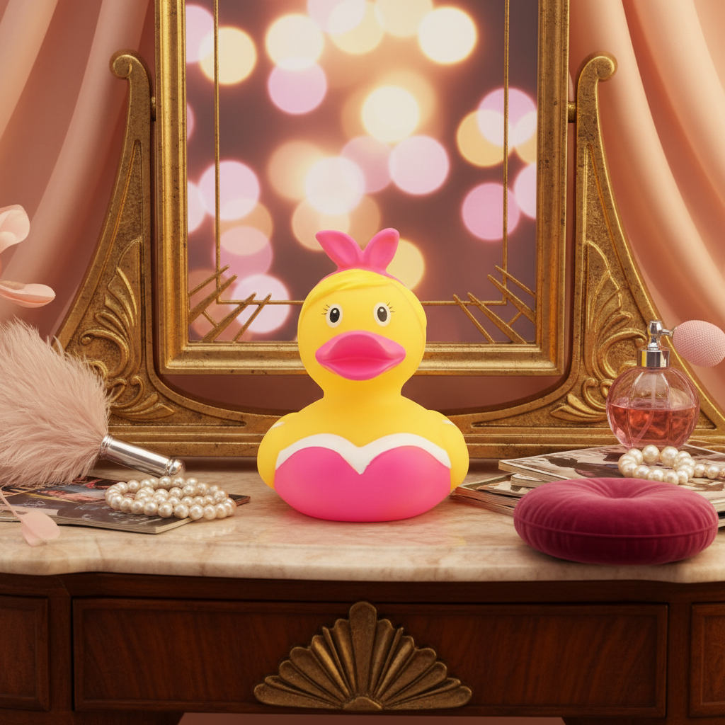 Rosa Pin-Up-Ente