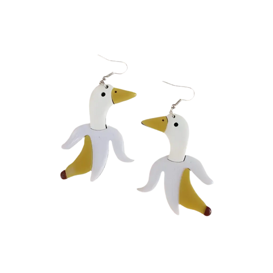 Boucles d'Oreilles Canard Banane B.Duck  CoinCaillerie