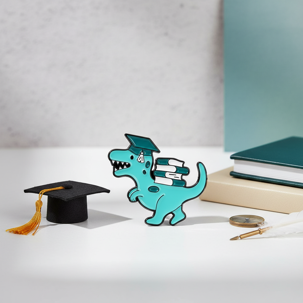 Bibliophile T-Rex Pin