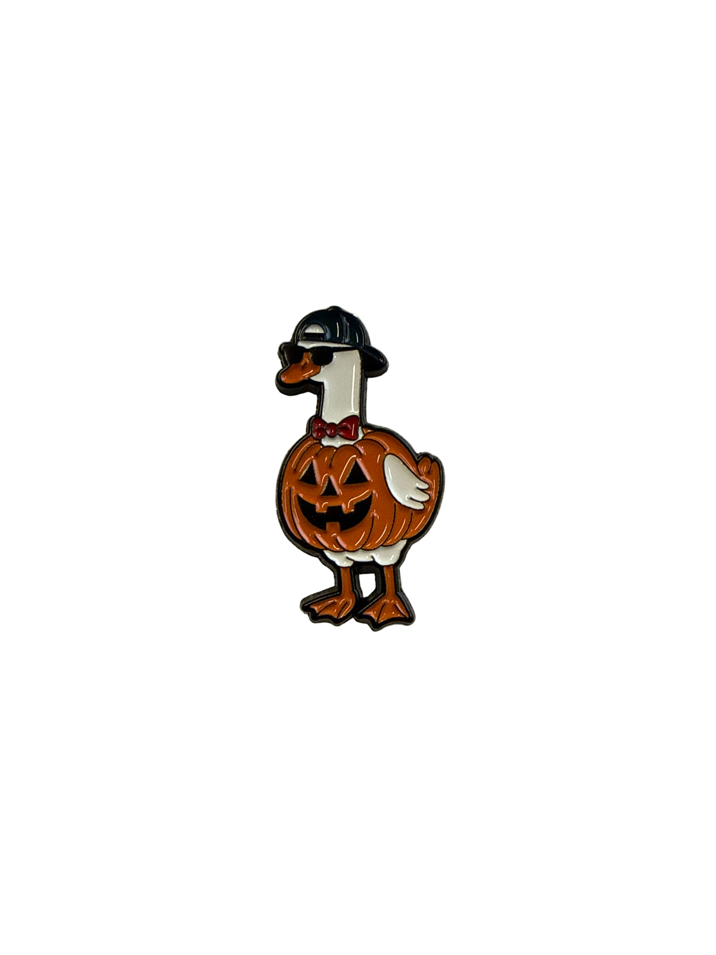 Photo produit - Pin's Canard Blanc Citrouille d’Halloween