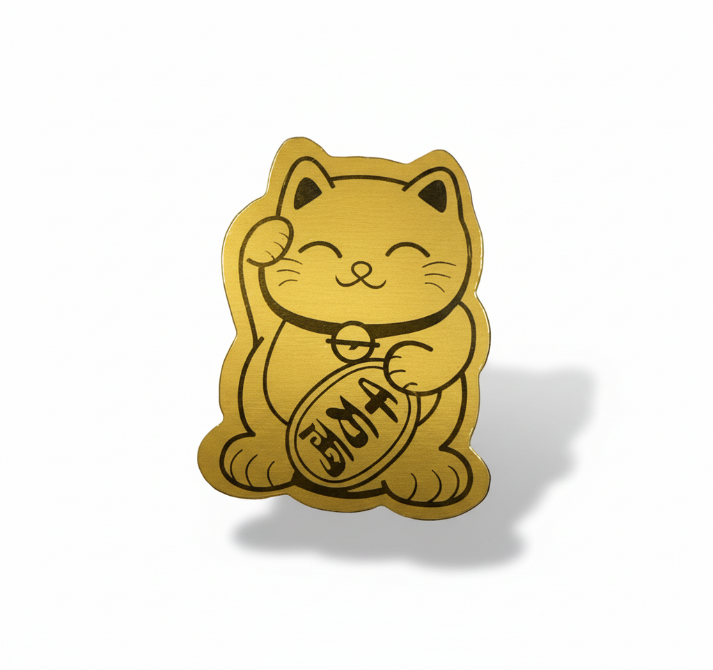 Sticker Chat Chanceux Doré