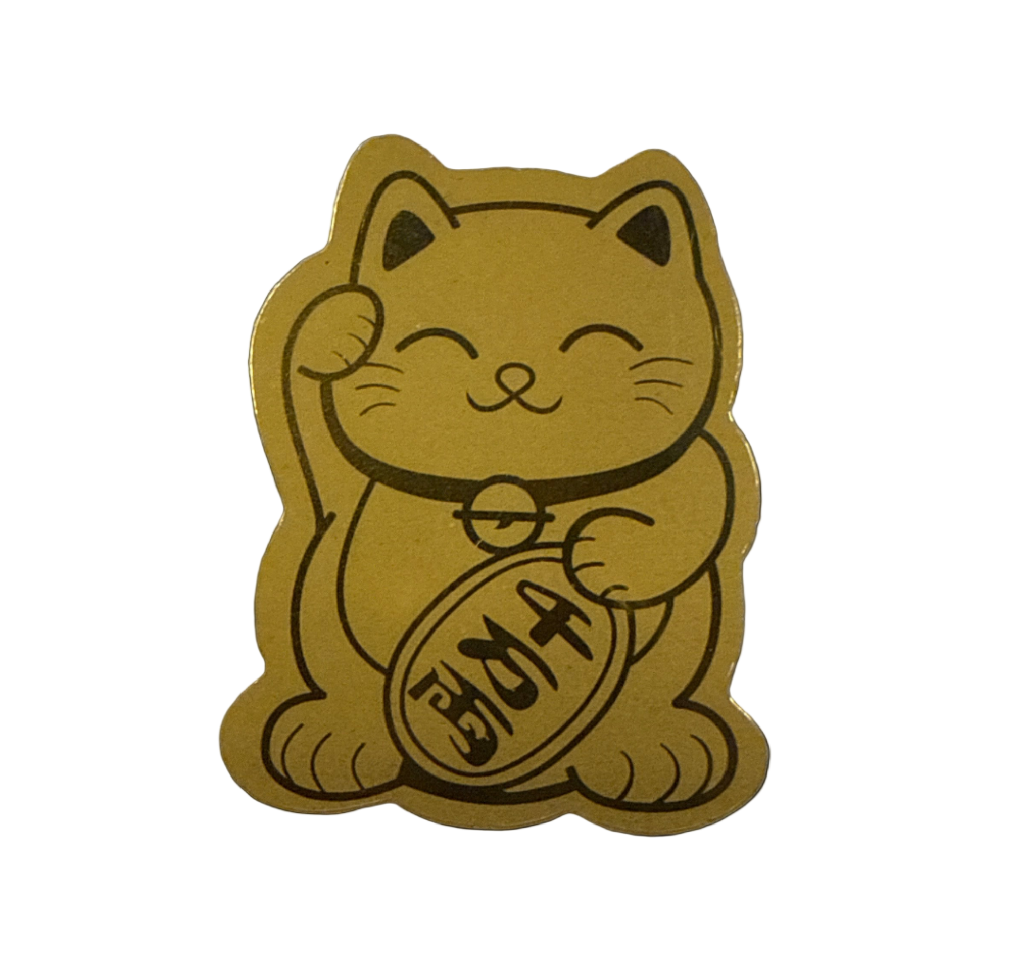 Sticker Chat Chanceux Doré