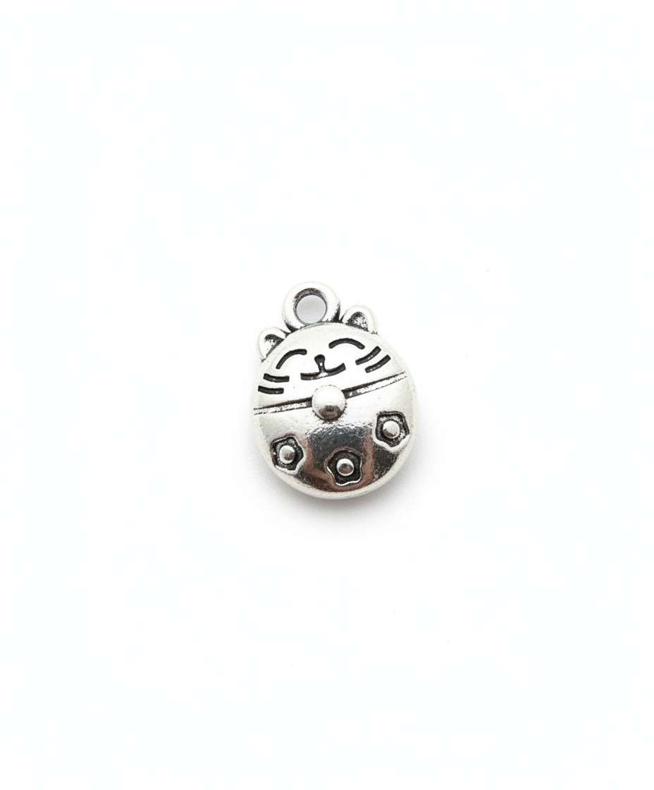 Charm Chat chanceux Argenté