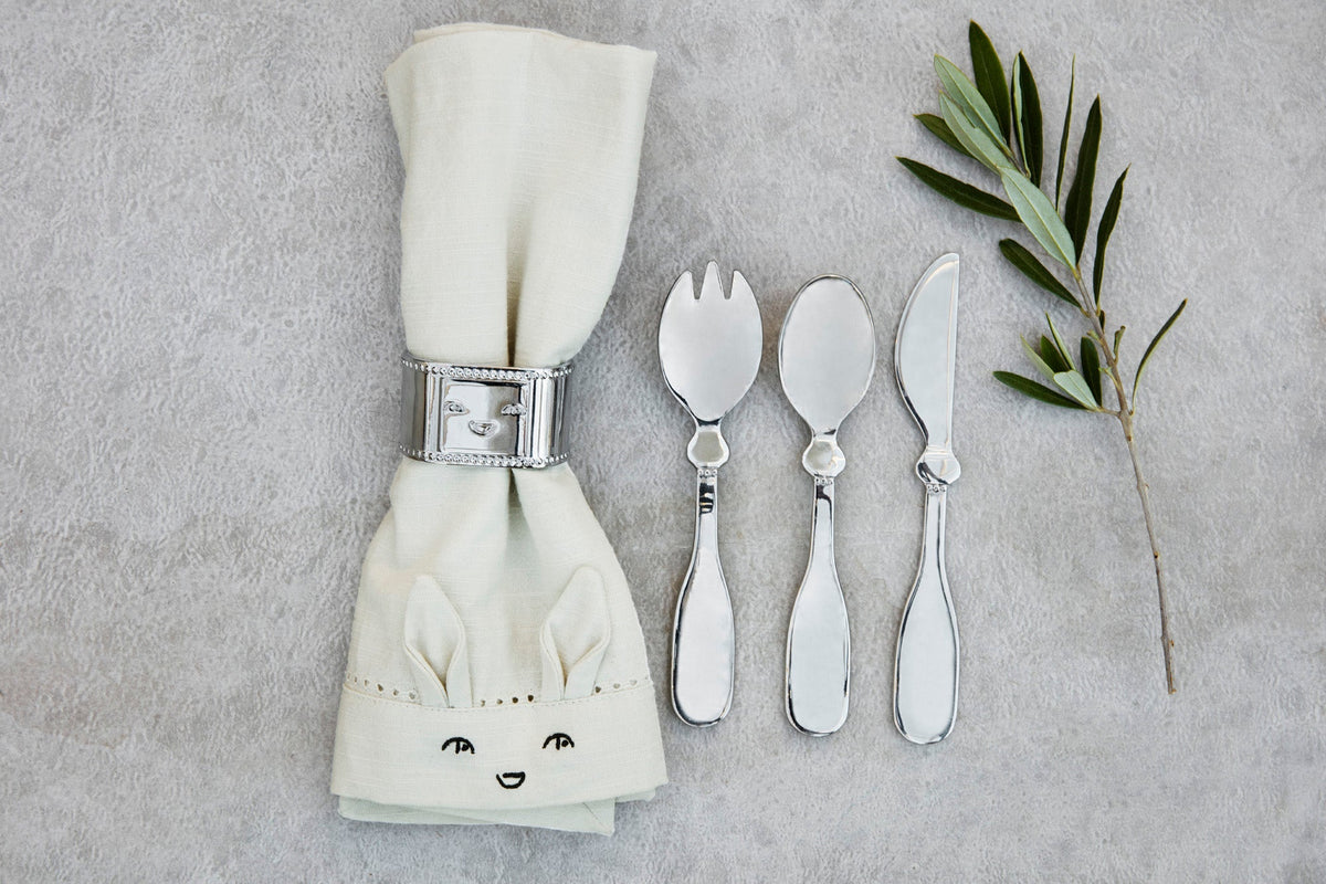 Lot de 2 Serviettes de Table Lily White / Warm Sand