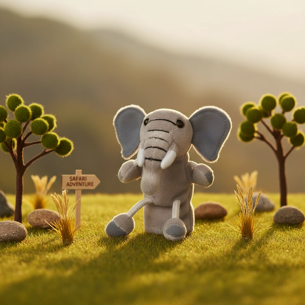 Elephant finger puppet