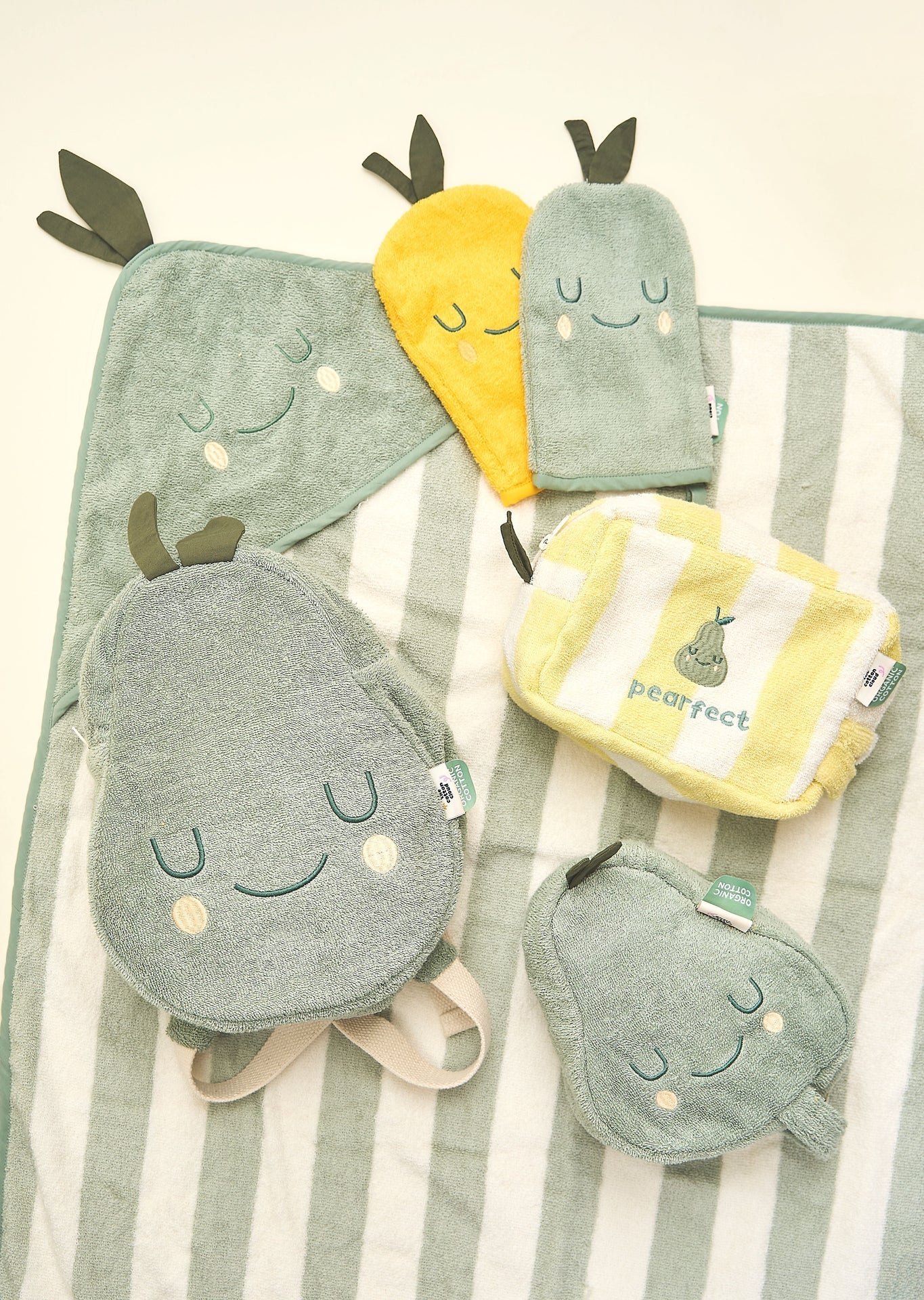 Ensemble de gants de toilette Citron/Poire