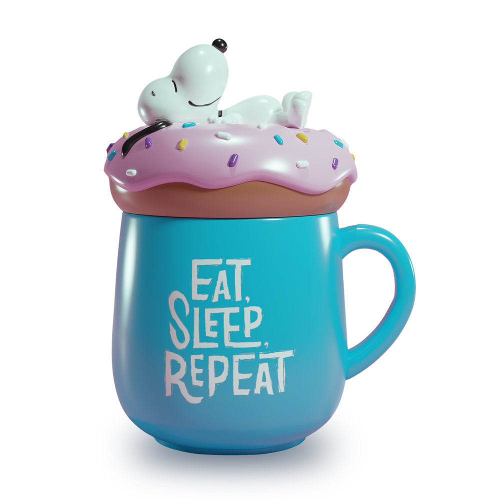 Mug 3D Snoopy « Eat-Sleep-Repeat » avec couvercle – 500 ml