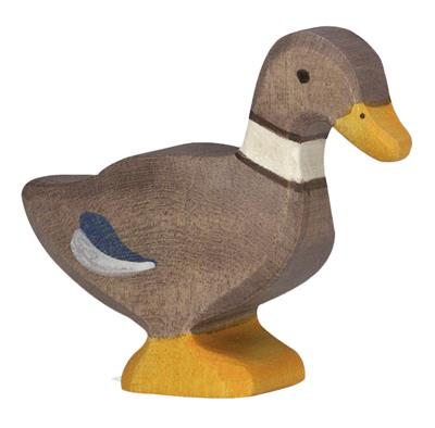 Figurine Canard Debout en Bois Holztiger CoinCaillerie