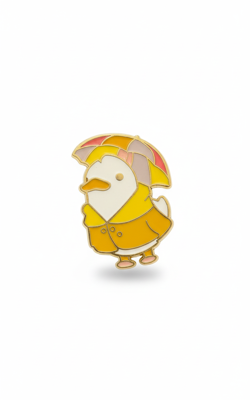 Pin's Canard Blanc Temps de pluie