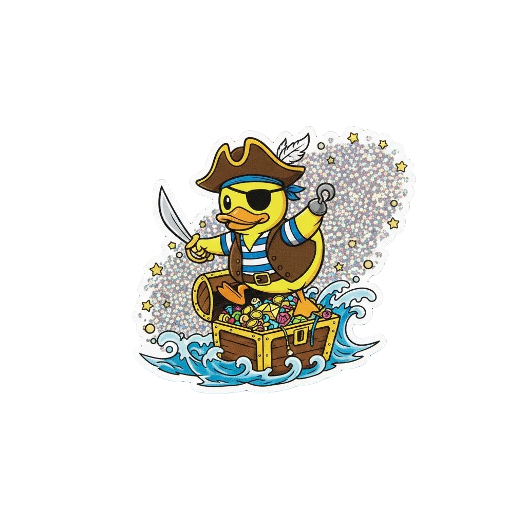 Pirate Duck Sticker – Treasure &amp; Adventure