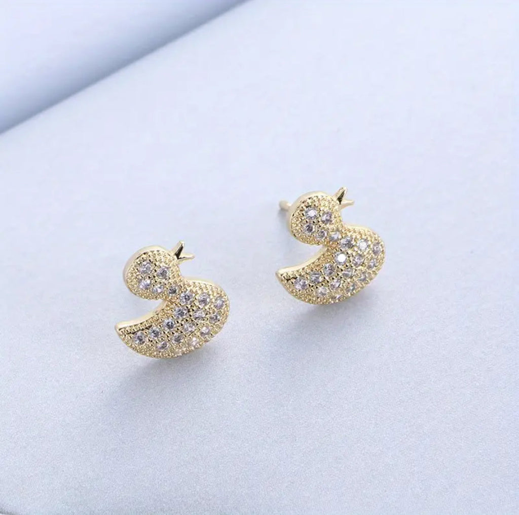 ensemble assorti collier avec pendentif et boucles d oreilles canard 