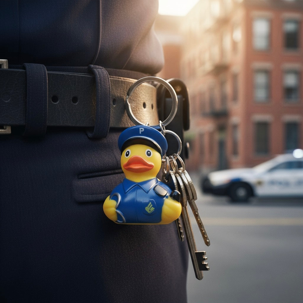 Porte-clés Canard Policier
