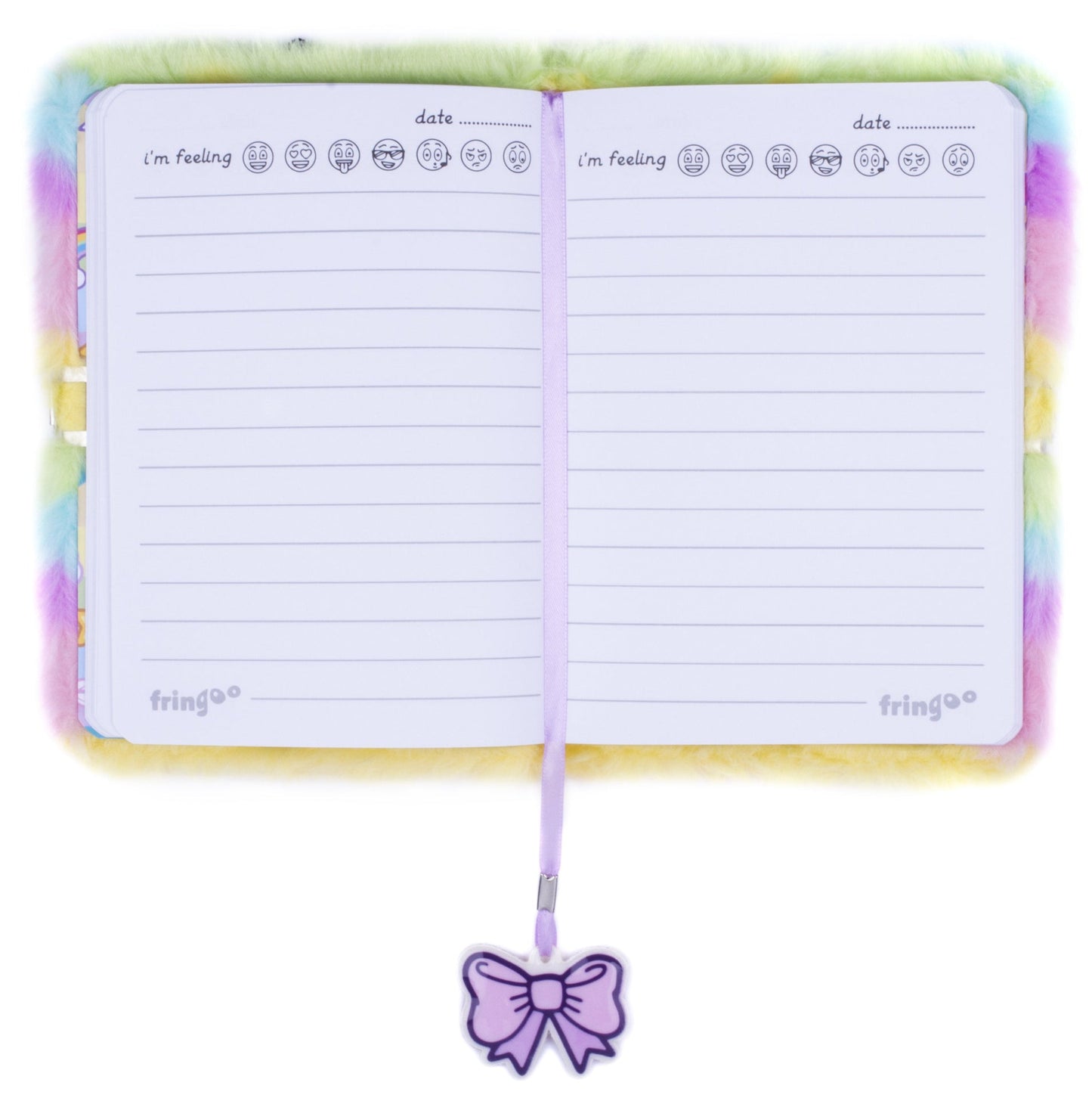 Carnet en peluche – blanc licorne